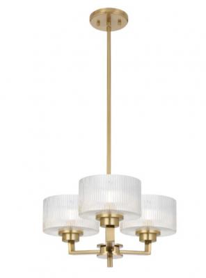 MORENO 3 LIGHT ANTIQUE GOLD PENDANT